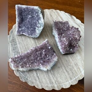 3 Piece Amethyst Geode Crystal Clusters